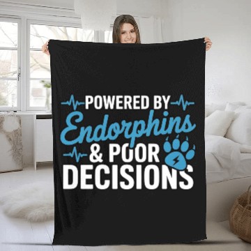 Discover Powered By Endorphins & Poor Decisions Fleece Blankets