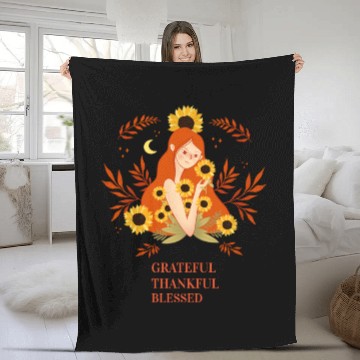 Discover Graceful Sunflower Meditation Design Fleece Blankets