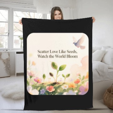 Discover Blooming Seeds Inspirational Design Fleece Blankets