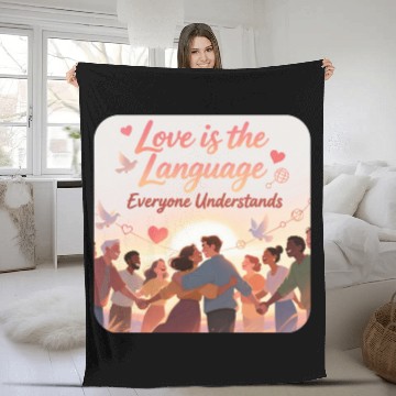 Discover Love as Universal Language Inspirational Design Fleece Blankets