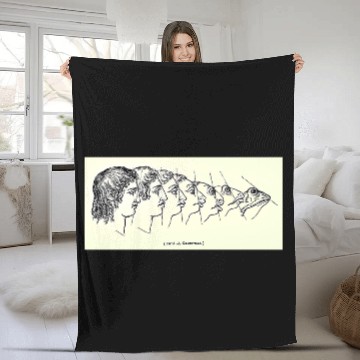 Discover Vintage Evolution Man Into Frog - Werefrog! Fleece Blankets
