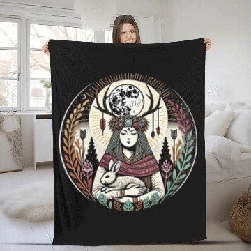 Discover Celestial Dreamcatcher Mystic Illustration Fleece Blankets