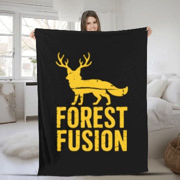 Discover Wild Deer Forest Fusion Fleece Blankets