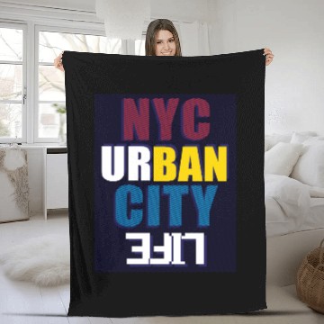 Discover Vibrant NYC Urban City Typography life Fleece Blankets