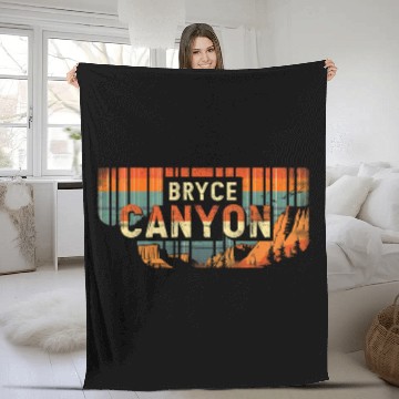 Discover Bryce Canyon US National Park Vintage Fleece Blankets