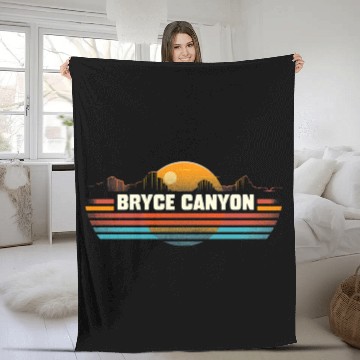 Discover Bryce Canyon US National Park Vintage Fleece Blankets