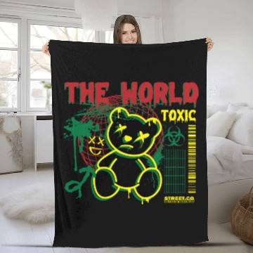 Discover Toxic World Kawaii Bear Artwear Fleece Blankets