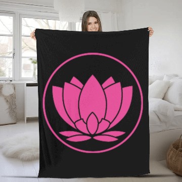 Discover Pink Lotus Mandala Design Fleece Blankets