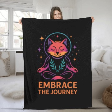 Discover Mystic Fox Meditative Design Fleece Blankets