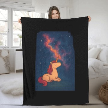 Discover Celestial Unicorn Dreamscape Fleece Blankets