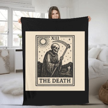 Discover Dark Tarot The Death Illustration Fleece Blankets