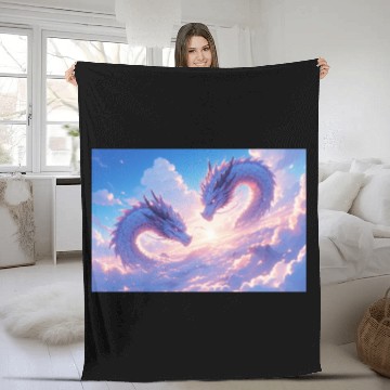 Discover Celestial Dragon Duo Fleece Blankets