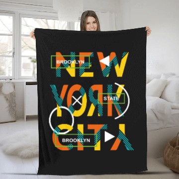 Discover Urban Brooklyn State Love New york city Fleece Blankets