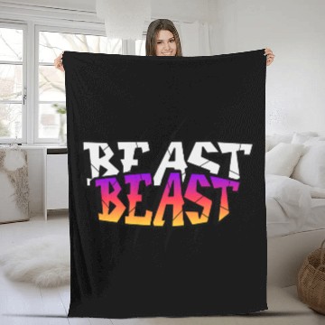 Discover Retro Graffiti Beast Logo Design Fleece Blankets