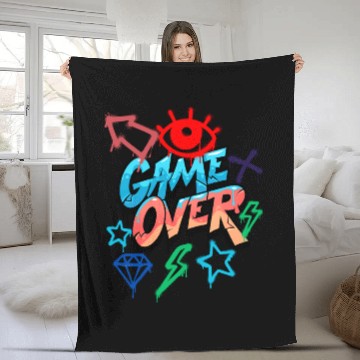 Discover Graffiti Game Over Fleece Blankets