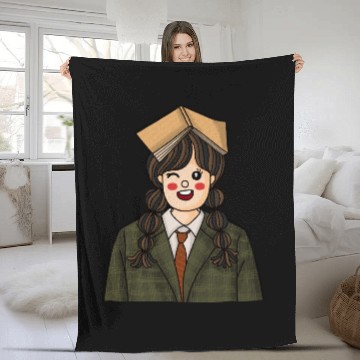 Discover Whimsical Bookish Graduation Design Fleece Blankets
