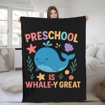 Discover Preschool is Whale-y Great Preschool Teacher-Ocean Fleece Blankets