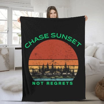 Discover Chase Sunset Mountain Scene Fleece Blankets
