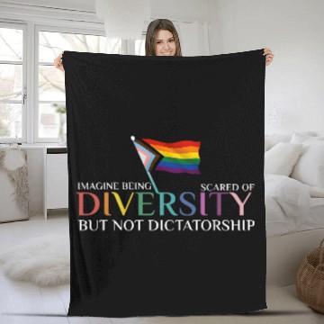 Discover Diversity Pride Flag Inspirational Design Fleece Blankets