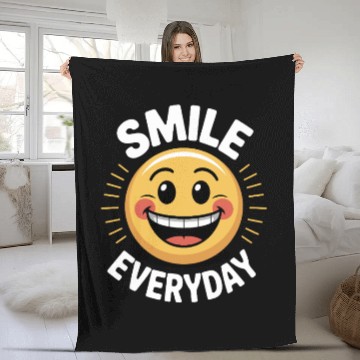 Discover Smile Everyday Fleece Blankets – Positive Vibes Graphic Te
