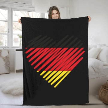 Discover Abstract German Flag Heart Design Fleece Blankets