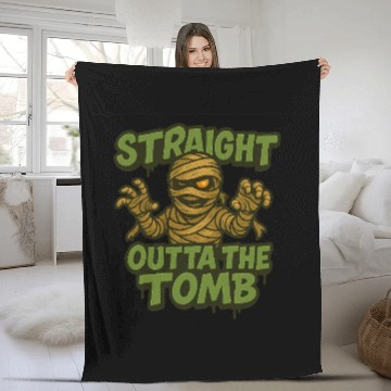 Discover Straight Outta The Tomb | Creepy Funny Mummy Fleece Blankets