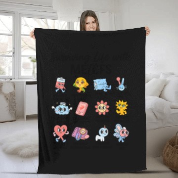 Discover Surviving ME CFS Cartoon Icons Fleece Blankets