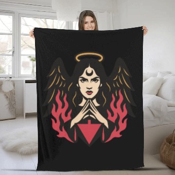Discover Mysterious Gothic Woman Fleece Blankets