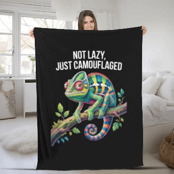Discover Camouflaged Chameleon Pride Fleece Blankets