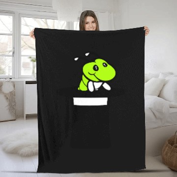 Discover Caterpillar top hat magician wizard magic trick Fleece Blankets