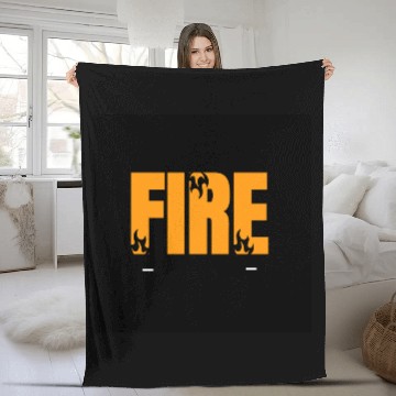 Discover Fiery Abstract Flame Typography Design Fleece Blankets