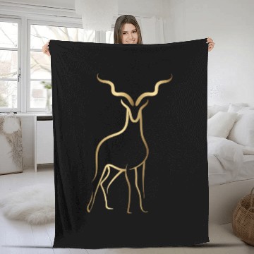 Discover Gold Drawline Deer Front Fleece Blankets