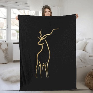 Discover Gold Drawline Deer Side Fleece Blankets