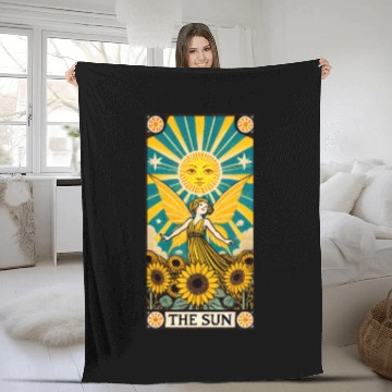 Discover Sun Fairy Tarot Card Design Fleece Blankets