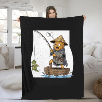 Discover Whimsical Pineapple Fisherman Fleece Blankets