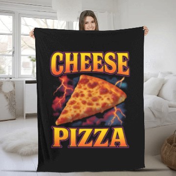 Discover Cheese Pizza Favorite Food Weird 90s Cheese Pizza Fleece Blankets