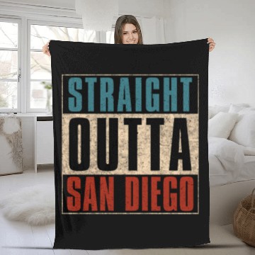 Discover Straight Outta San Diego California CA Fleece Blankets
