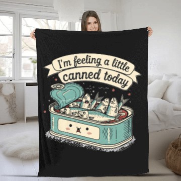 Discover Whimsical Canned Fish Humor Design Fleece Blankets