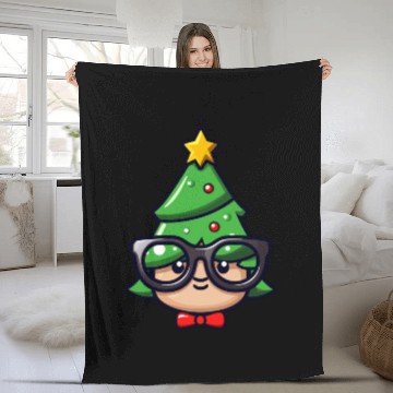 Discover Festive Geek Christmas Tree Design Fleece Blankets