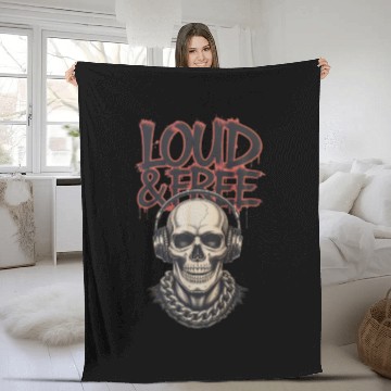 Discover Urban Skull with Headphones and Graffiti Fleece Blankets