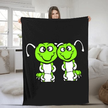 Discover 2 caterpillars sweet two friends loving couple fun Fleece Blankets