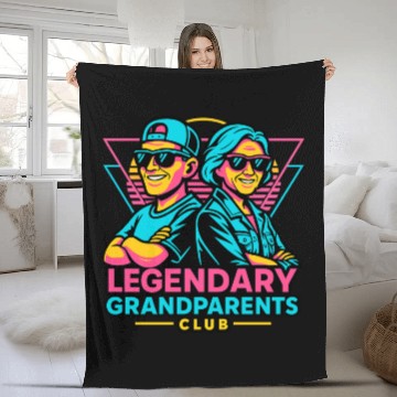 Discover Legendary Grandparents Retro Neon Fleece Blankets