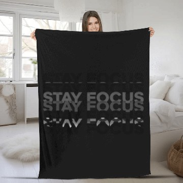 Discover Inspirational Focus Typography Design Fleece Blankets