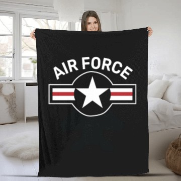 Discover Vintage Air Force Emblem Illustration Fleece Blankets
