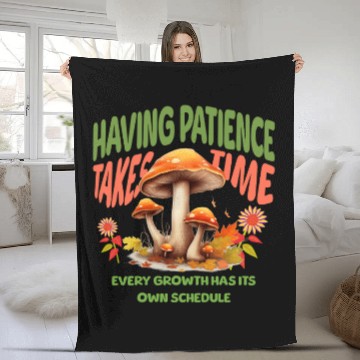 Discover Autumn Mushrooms Growth Message Fleece Blankets
