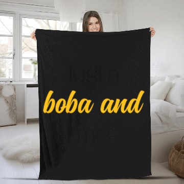 Discover Just A Boba And Me Relaxing Bubble Tea Moment	 Fleece Blankets