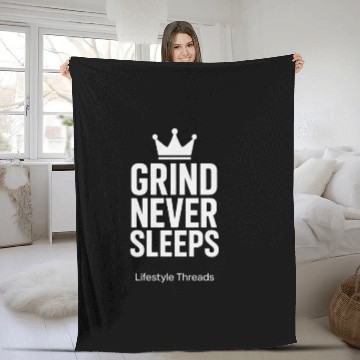 Discover Motivational Quote Graphic with Crown Icon Fleece Blankets