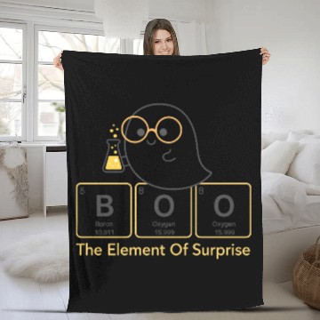 Discover BOO - The Element of Surprise Cute Ghost Chemistr Fleece Blankets