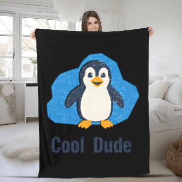 Discover Arctic Penguin with Snow Effect Fleece Blankets