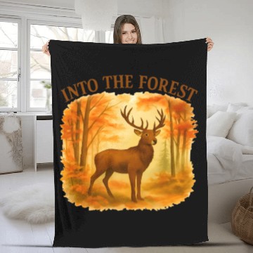 Discover Into the Forest – Autumn Deer Fleece Blankets